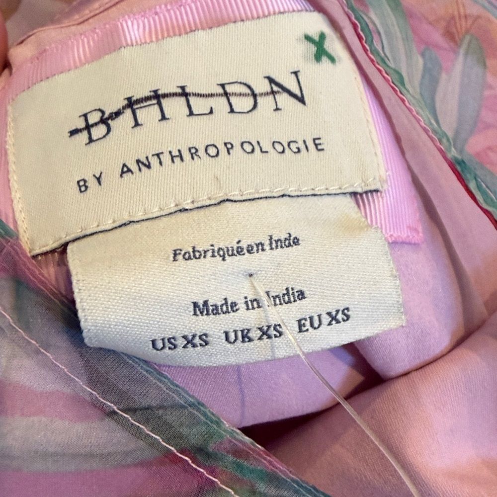 New Amthropologie BHLDN Kendall High-Neck Scarf Floral Organza Maxi Dress Sz Xs - Picture 6 of 8